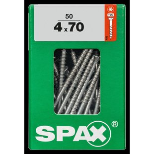 Spax Universele Schroef T-star Wirox Verzonken Kop Torx T20 - 4x70mm - 50 Stuks