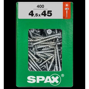 Spax Universele Schroef T-star Wirox Verzonken Kop Torx T20 - 4,5x45mm - 400 Stuks