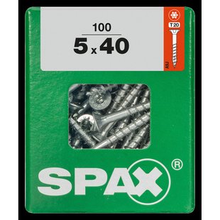 Spax Universele Schroef T-star Wirox Verzonken Kop Torx T20 - 5x40mm - 100 Stuks