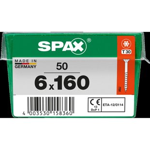 Spax Universele Schroef Verzonken Kop Torx - 6x160mm - 50 Stuks