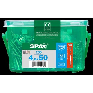 Spax Universele Schroef T-star Rvs Verzonken Kop Torx T20 - 4,5x50mm - 230 Stuks