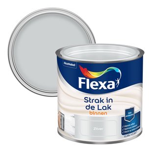 Flexa Lak Strak In De Lak Zijdeglans Aluminium 250ml