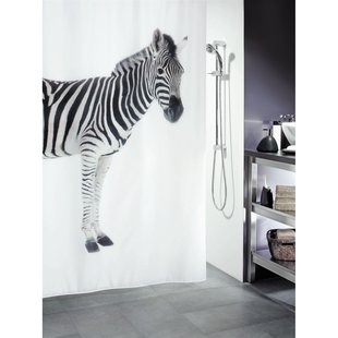 Spirella Douchegordijn Zebra Zwart 180cm
