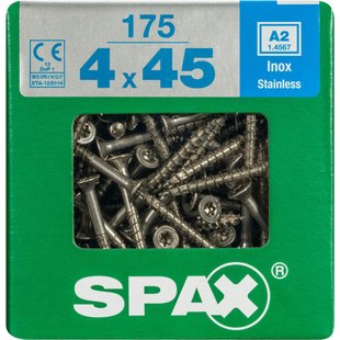 Spax Universele Schroef T-star Rvs Verzonken Kop Torx T20 - 4x45mm - 175 Stuks