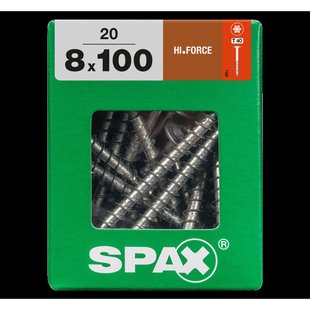 Spax Universele Schroef Hi Force Wirox Verzonken Kop Torx - 8x100mm - 20 Stuks