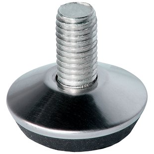 Duraline Meubelpoot Stelvoet Staal Ø25x8-30mm Geborsteld Nikkel 4 Stuks