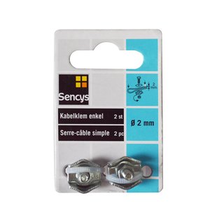 Sencys Kabelklem Enkel - Gegalvaniseerd - Diam. 2mm - 2 Stuks