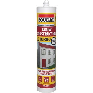 Soudal Bouwsiliconenkit Turbo Transparant 290ml