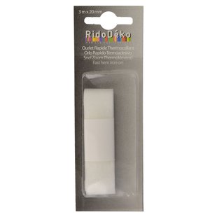 Opstrijkbare Zoomband 20mm Wit 3m