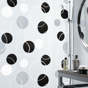 Spirella Douchegordijn Bubble Zwart 180cm
