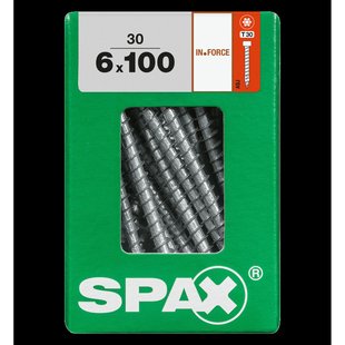 Spax Spaanplaatschroef In.force T-star Wirox Cilinderkop Torx T30 - 6x100mm - 30 Stuks