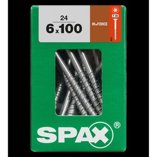 Spax Spaanplaatschroef Hi.force Wirox Schotelkop Torx T30 - 6x100mm - 24 Stuks