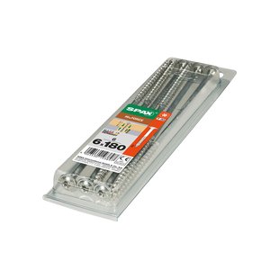 Spax Spaanplaatschroef Hi.force Wirox Vlakke Kop Torx T30 - 6x180mm - 6 Stuks Deeldraad