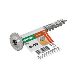 Spax Spaanplaatschroef Hi.force Wirox Verzonken Kop Torx T40 - 8x80mm - 1 Stuk
