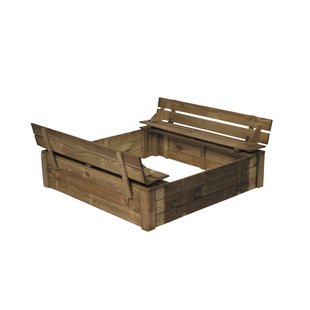 Zandbak Met Geïntegreerde Banken Hout 120x120cm