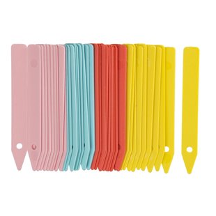 Nature Steeketiketten (blauw,geel,rose,rood) 10cm 40 Stuks
