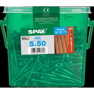Spax Vlonderschroef T-star Rvs A2 Cilinderkop Torx T25 - 5x50mm - 400 Stuks + Bit