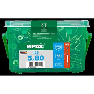 Spax Universele Schroef T-star Rvs Verzonken Kop Torx T20 - 5x80mm - 125 Stuks + Bit