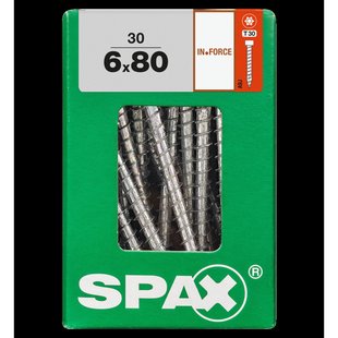 Spax Spaanplaatschroef T-star Wirox Cilinderkop Torx T30 - 6x80mm - 30 Stuks