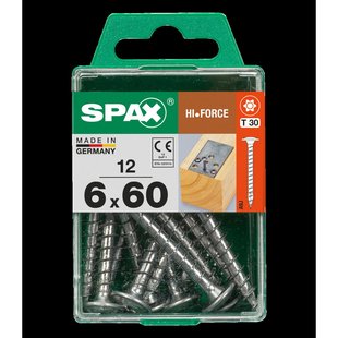 Spax Spaanplaatschroef Hi.force Wirox Verzonken Kop Torx T30 - 6x60mm - 12 Stuks