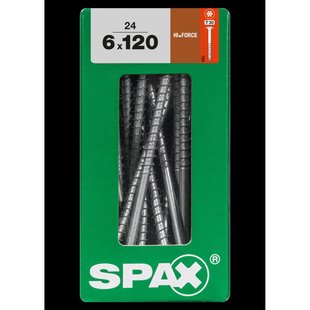 Spax Spaanplaatschroef Hi.force Wirox Verzonken Kop Torx T30 - 6x120mm - 24 Stuks Deeldraad