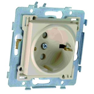 Niko Stopcontact Schuko Inbouw Randaarde Cream