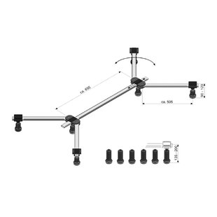 Calodar Regelbare Poten Voor Douchebak 90-120cm