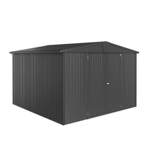 Biohort Metalen Tuinhuis Europa - Donkergrijs Metallic - 316x300cm - Dubbele Deur