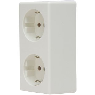 Baseline Stopcontact Opbouw Geaard 2-voudig Wit