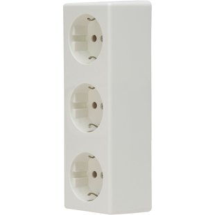 Baseline Stopcontact Opbouw Geaard 3-voudig Wit