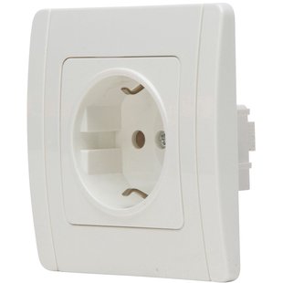 Baseline Inbouwstopcontact 1-polig Randaarde Wit Ip20