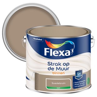 Flexa Strak Op De Muur Muurverf - Mat - Suedebruin - 2,5l