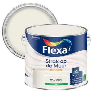 Flexa Strak Op De Muur Muurverf - Mat - Gebroken Wit / Ral 9010 - 2,5l