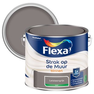 Flexa Strak Op De Muur Muurverf - Mat - Leisteengrijs - 2,5l