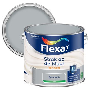 Flexa Strak Op De Muur Muurverf - Mat - Betongrijs - 2,5l