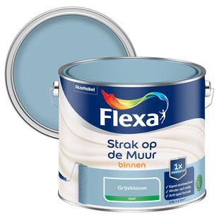 Flexa Strak Op De Muur Muurverf - Mat - Grijsblauw - 2,5l