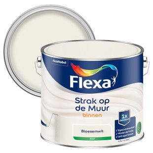 Flexa Strak Op De Muur Muurverf - Mat - Bloesemwit - 2,5l