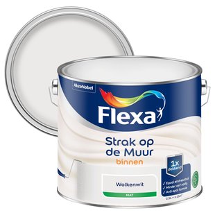 Flexa Strak Op De Muur Muurverf - Mat - Wolkenwit - 2,5l