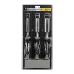 Sencys Houtbeitelset Met Slijpsteen – 3 Stuks