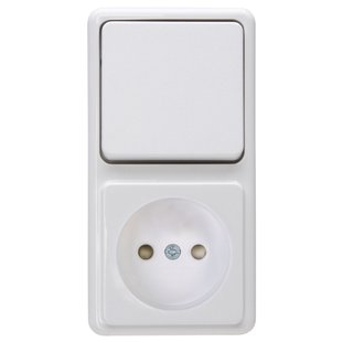 Sencys Combinatie Wisselschakelaar/stopcontact Tuleda Wit