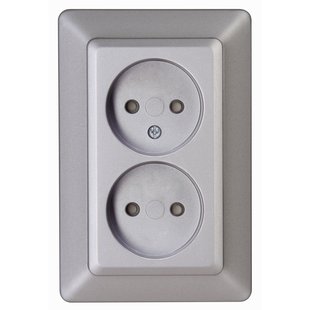 Sencys Inbouwstopcontact Ottawa Ongeaard 2-polig Grijs Ip20