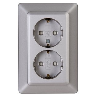 Sencys Inbouwstopcontact Ottawa Met Aarde (randaarde) 2-polig Grijs Ip20