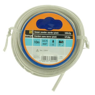 Sencys Stroomkabel Vtlbp 10m 2x0,75 Mm² Transparant