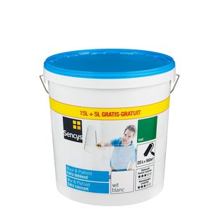 Sencys Muur & Plafond Muurverf - Mat - Wit - 20l