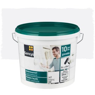 Sencys Buitenmuurverf Superdekkend Mat Wit 5l