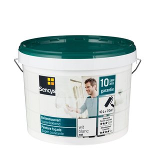 Sencys Buitenmuurverf Superdekkend Mat Wit 10l