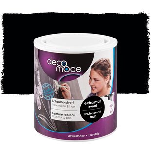 Decomode Schoolbordverf Voor Muren & Hout Extra Mat Zwart 500ml