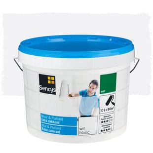 Sencys Muur & Plafond Muurverf - Mat - Wit - 10l