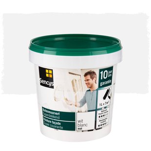 Sencys Buitenmuurverf Superdekkend Mat Wit 1l