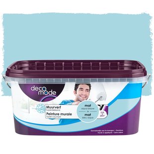 Decomode Muurverf - Mat - Aqua Blauw - 2,5l
